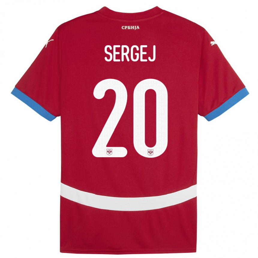 Men Football Serbia Sergej Milinkovic-Savic #20 Red Home Jersey 24-26 T-Shirt