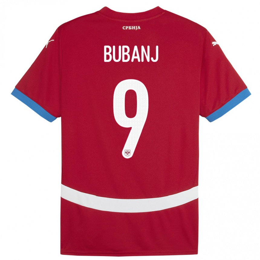 Men Football Serbia Mateja Bubanj #9 Red Home Jersey 24-26 T-Shirt