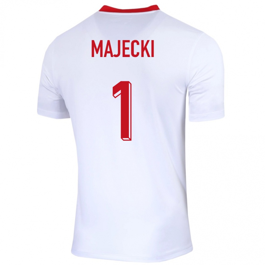 Men Football Poland Radoslaw Majecki #1 White Home Jersey 24-26 T-Shirt