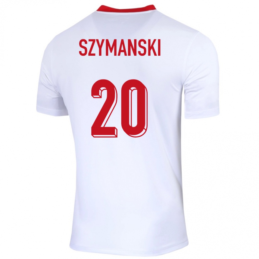 Men Football Poland Sebastian Szymanski #20 White Home Jersey 24-26 T-Shirt