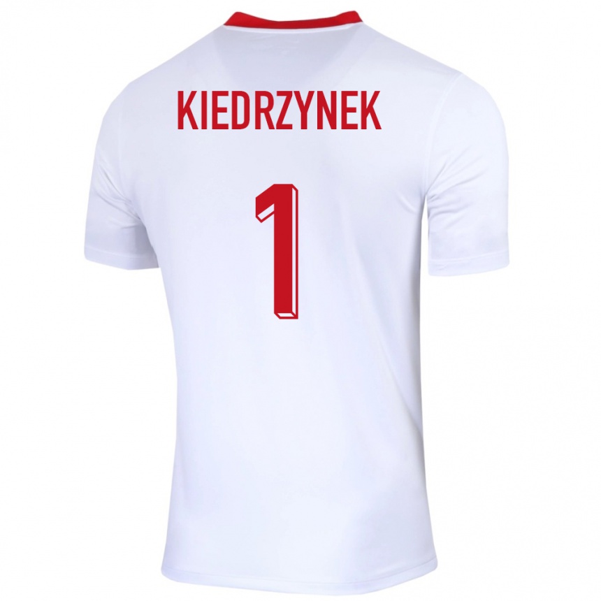 Men Football Poland Katarzyna Kiedrzynek #1 White Home Jersey 24-26 T-Shirt