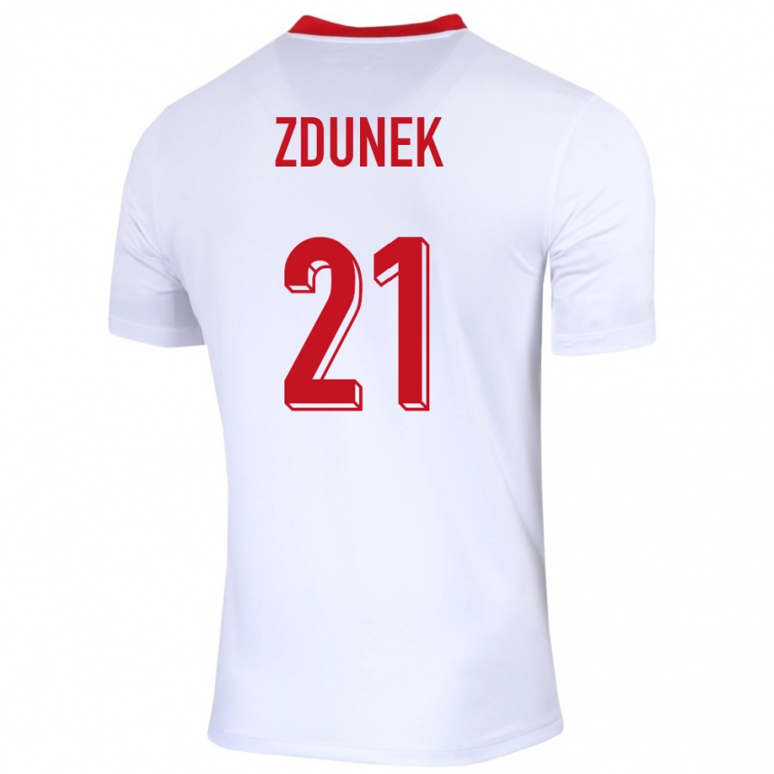 Men Football Poland Emilia Zdunek #21 White Home Jersey 24-26 T-Shirt