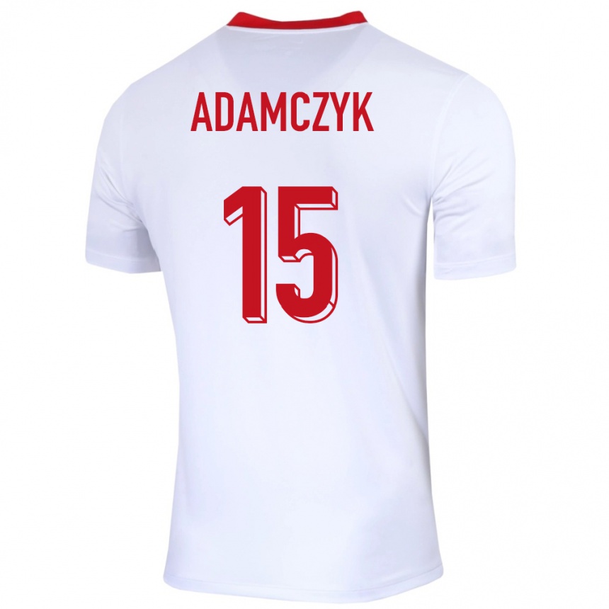 Men Football Poland Nico Adamczyk #15 White Home Jersey 24-26 T-Shirt