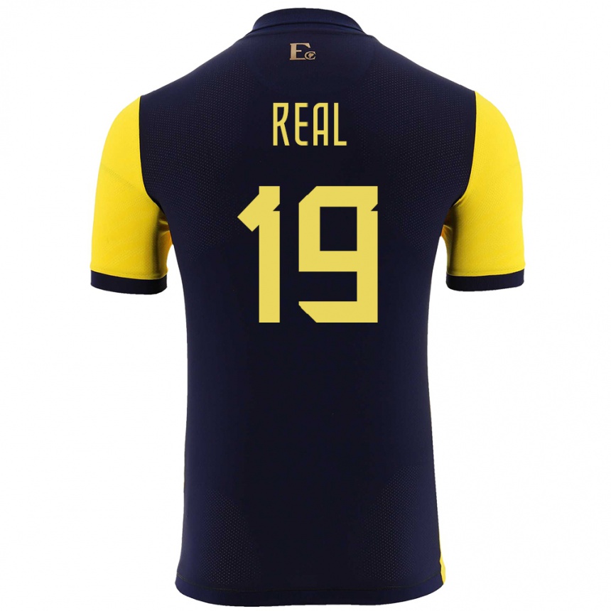 Men Football Ecuador Kerlly Real #19 Yellow Home Jersey 24-26 T-Shirt