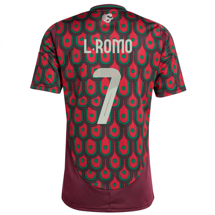 Men Football Mexico Luis Romo #7 Maroon Home Jersey 24-26 T-Shirt