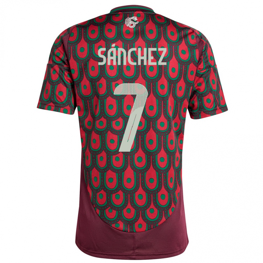 Men Football Mexico Maria Sanchez #7 Maroon Home Jersey 24-26 T-Shirt