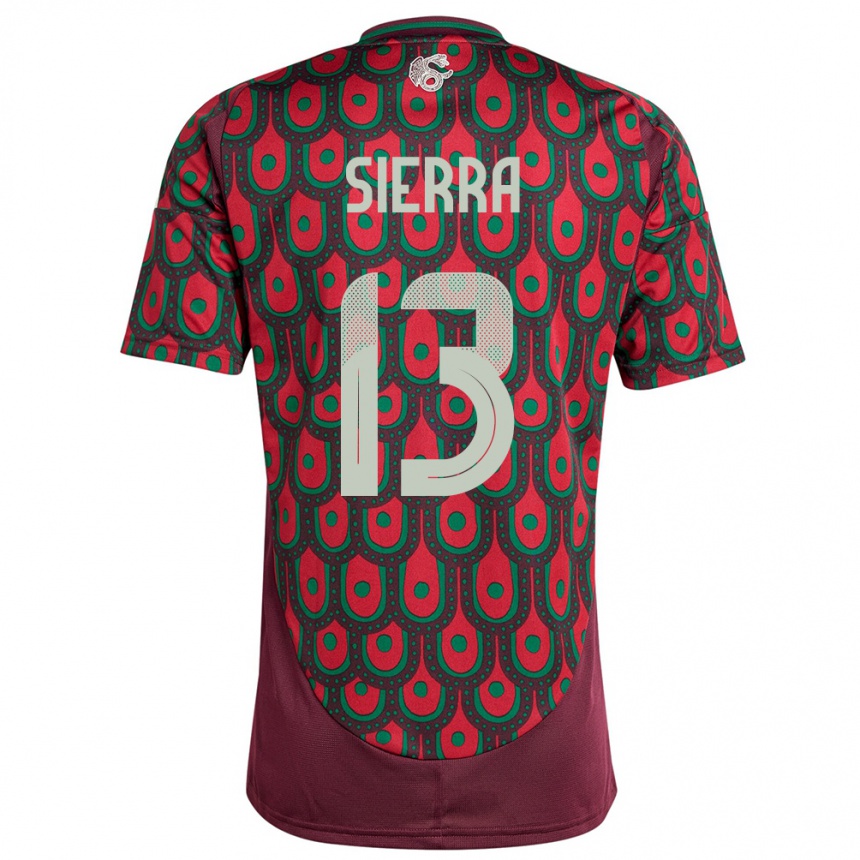 Men Football Mexico Bianca Sierra #13 Maroon Home Jersey 24-26 T-Shirt