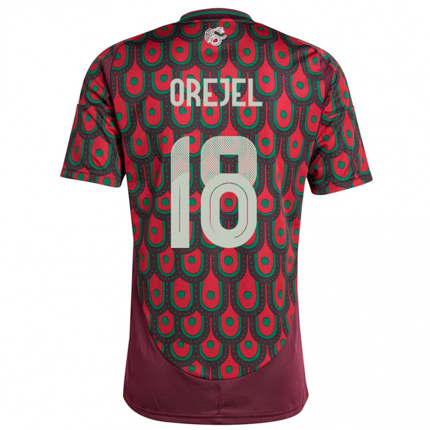 Men Football Mexico Jocelyn Orejel #18 Maroon Home Jersey 24-26 T-Shirt