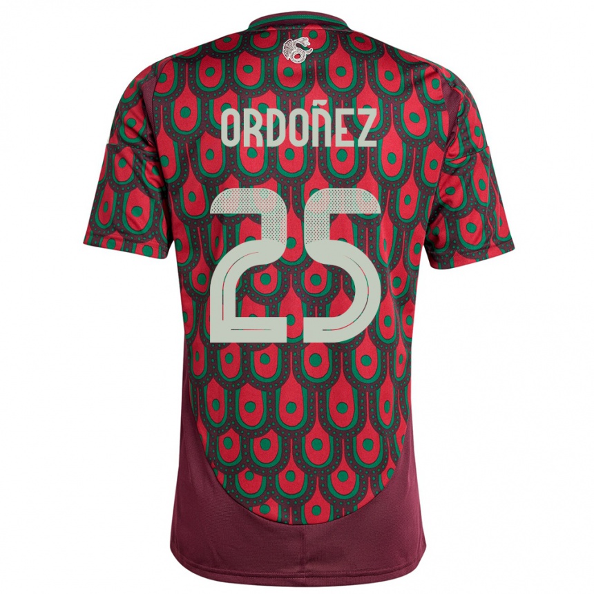 Men Football Mexico Diana Ordonez #25 Maroon Home Jersey 24-26 T-Shirt