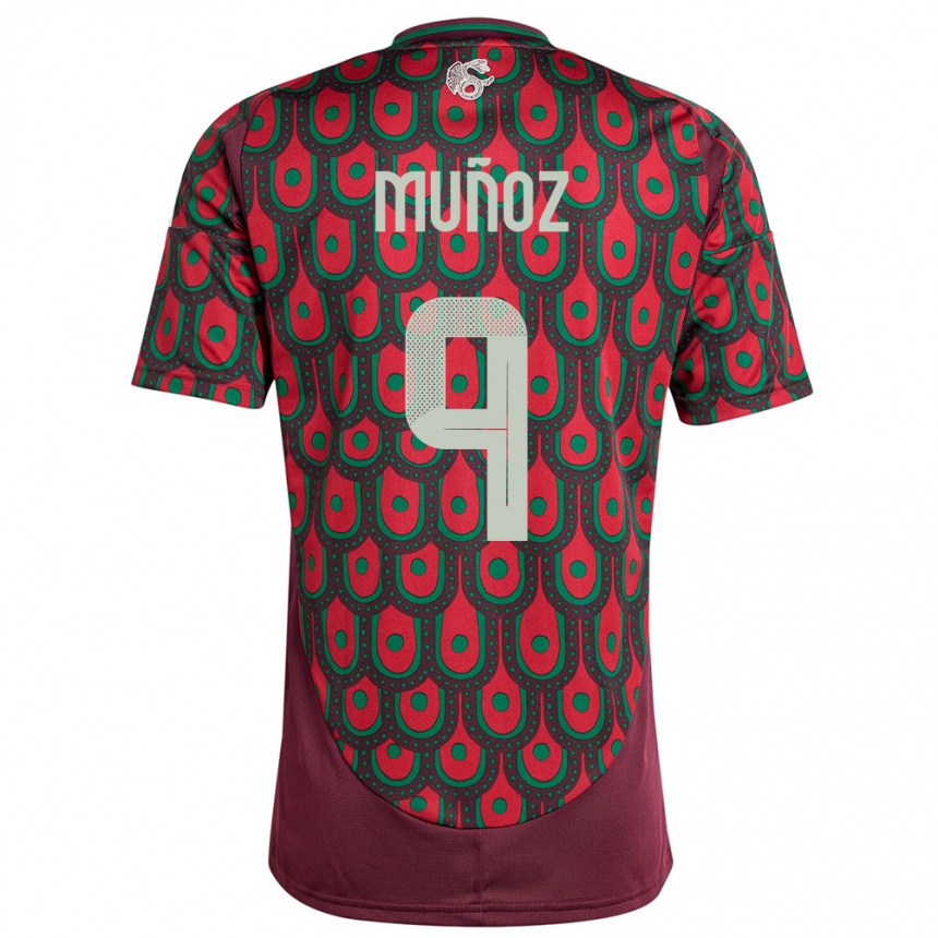 Men Football Mexico Santiago Munoz #9 Maroon Home Jersey 24-26 T-Shirt