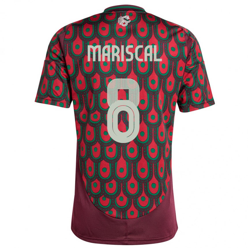 Men Football Mexico Salvador Mariscal #8 Maroon Home Jersey 24-26 T-Shirt