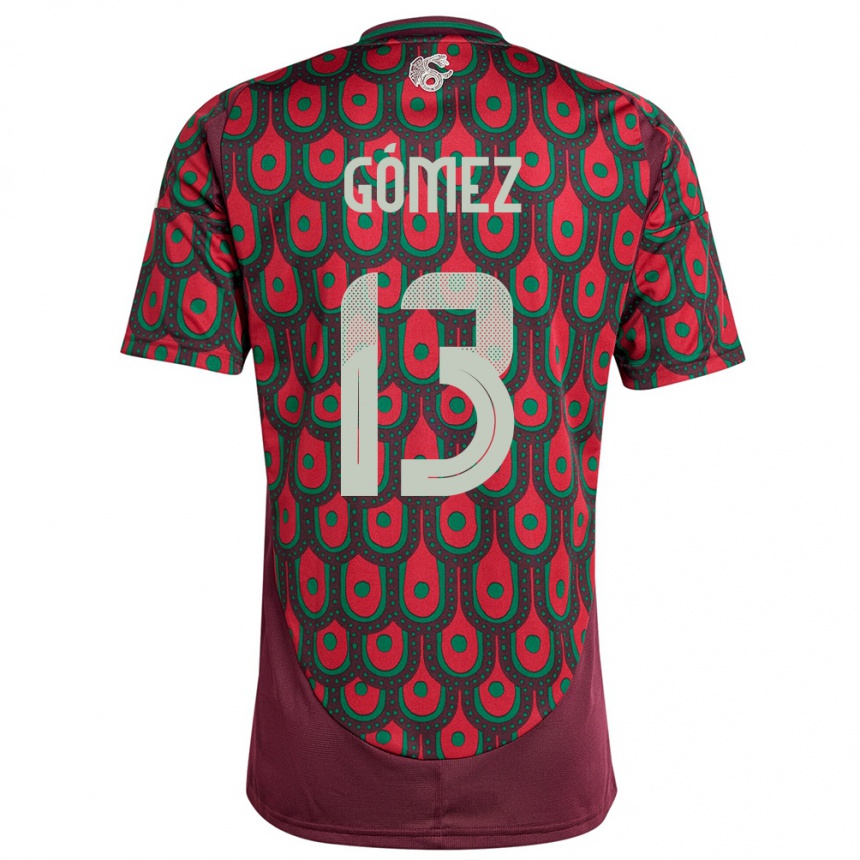 Men Football Mexico Diego Gomez #13 Maroon Home Jersey 24-26 T-Shirt