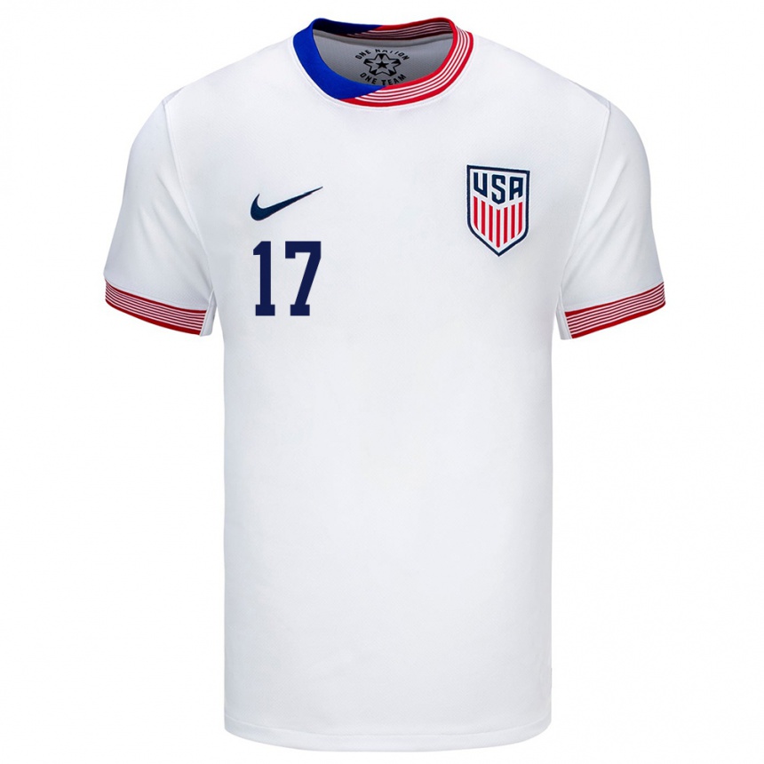 Men Football United States Brian Gutierrez #17 White Home Jersey 24-26 T-Shirt