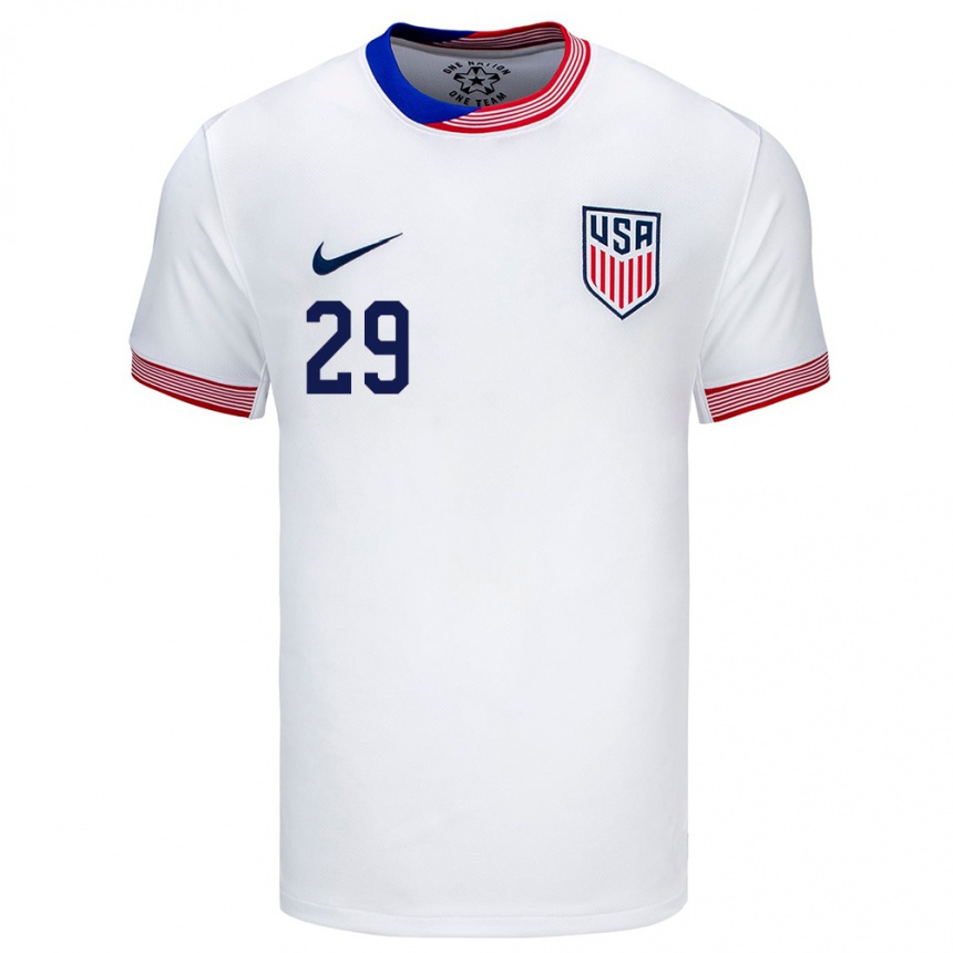 Men Football United States Joseph Scally #29 White Home Jersey 24-26 T-Shirt