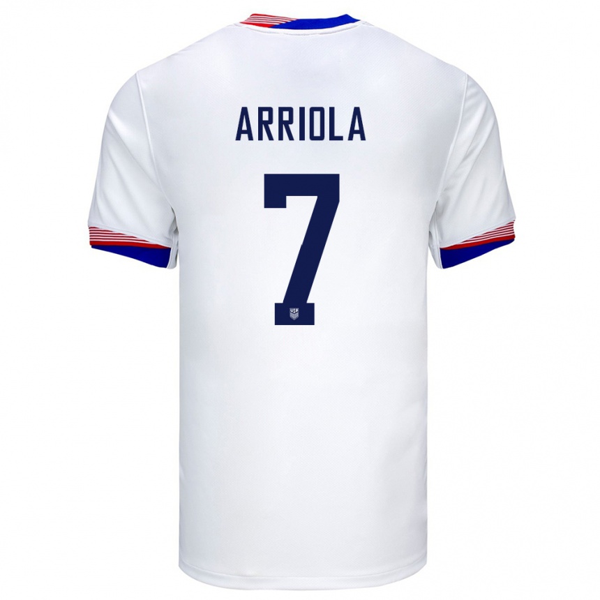 Men Football United States Paul Arriola #7 White Home Jersey 24-26 T-Shirt