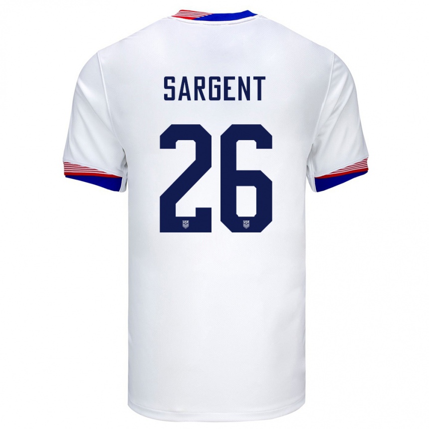 Men Football United States Josh Sargent #26 White Home Jersey 24-26 T-Shirt