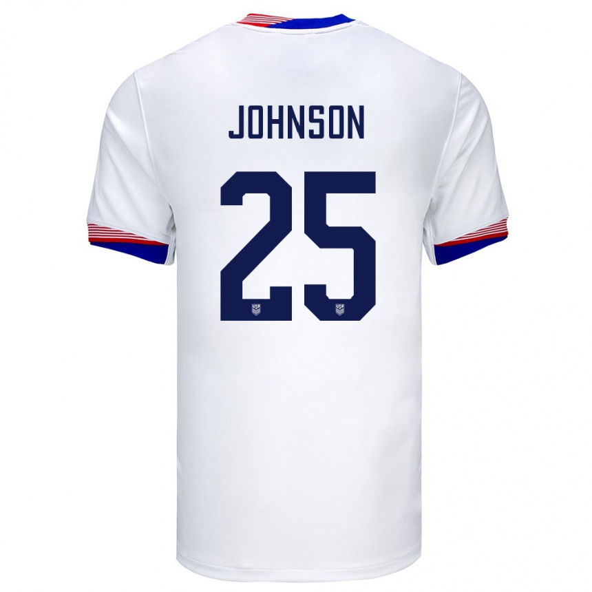 Men Football United States Sean Johnson #25 White Home Jersey 24-26 T-Shirt