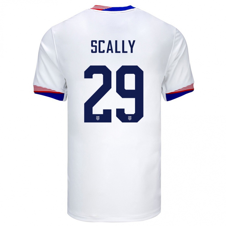 Men Football United States Joseph Scally #29 White Home Jersey 24-26 T-Shirt