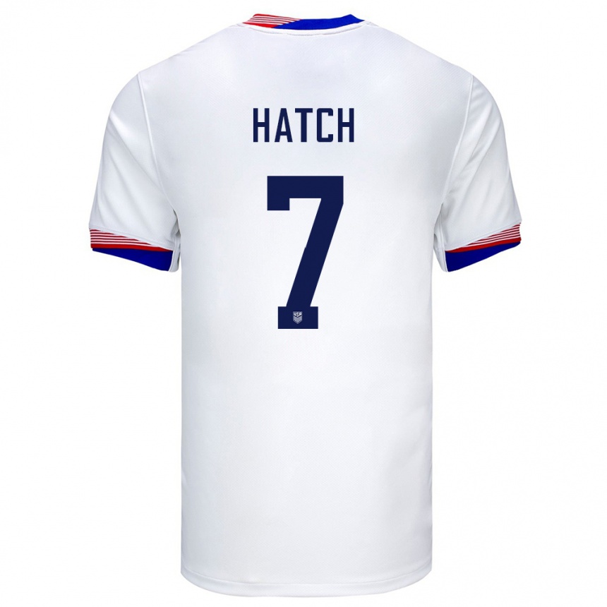 Men Football United States Ashley Hatch #7 White Home Jersey 24-26 T-Shirt