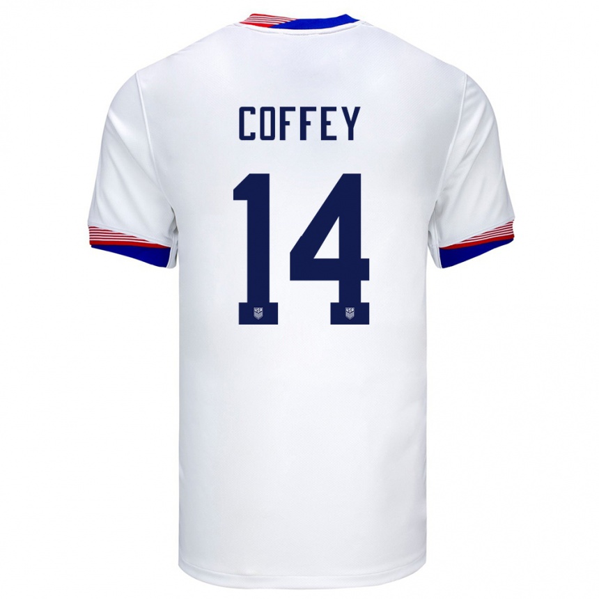 Men Football United States Sam Coffey #14 White Home Jersey 24-26 T-Shirt