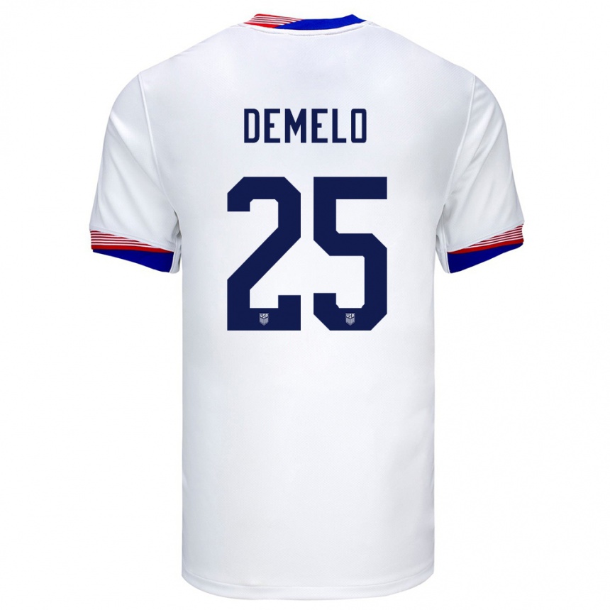 Men Football United States Savannah Demelo #25 White Home Jersey 24-26 T-Shirt