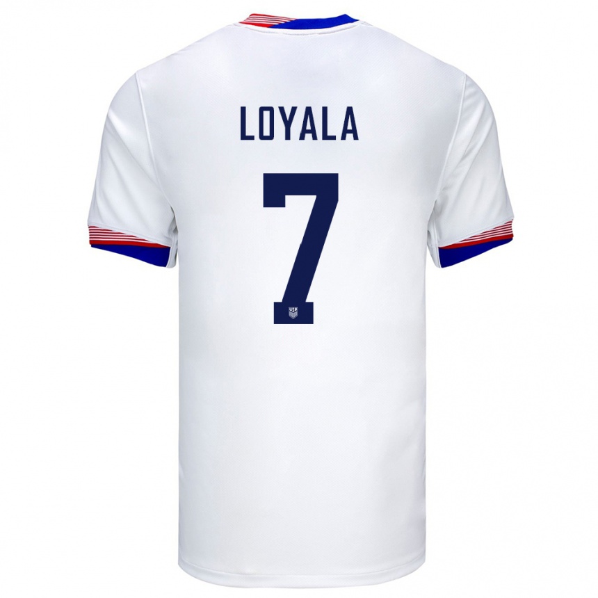 Men Football United States Favian Loyala #7 White Home Jersey 24-26 T-Shirt