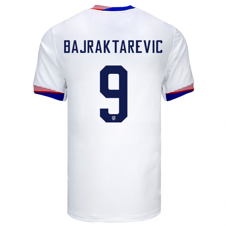 Men Football United States Esmir Bajraktarevic #9 White Home Jersey 24-26 T-Shirt