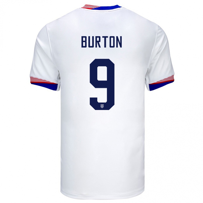 Men Football United States Micah Burton #9 White Home Jersey 24-26 T-Shirt