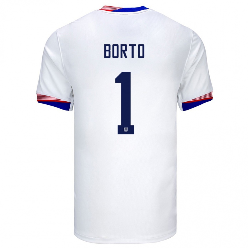 Men Football United States Alexander Borto #1 White Home Jersey 24-26 T-Shirt