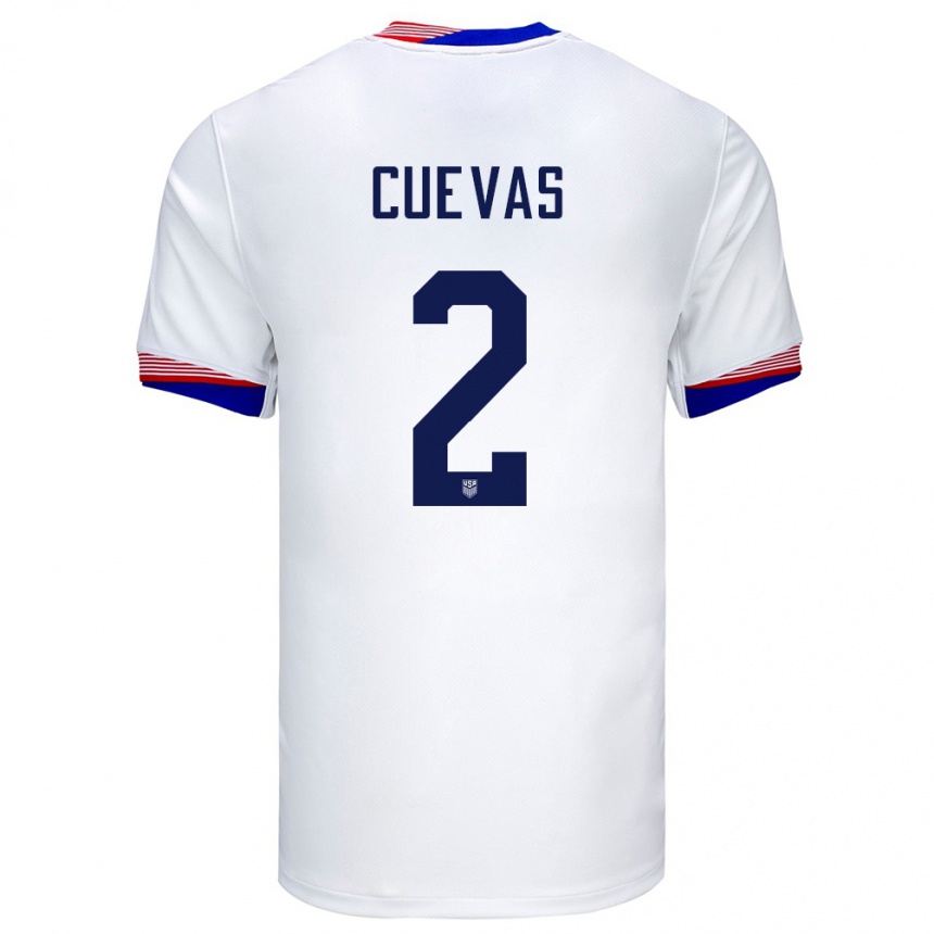 Men Football United States Mauricio Cuevas #2 White Home Jersey 24-26 T-Shirt