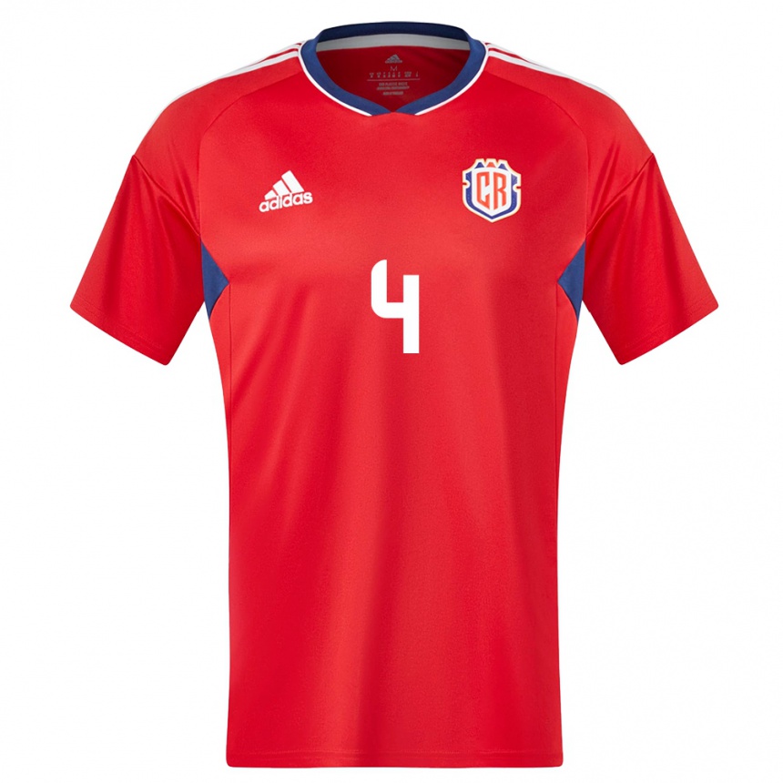 Men Football Costa Rica Keysher Fuller #4 Red Home Jersey 24-26 T-Shirt