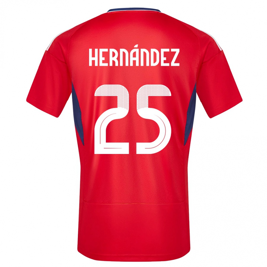 Men Football Costa Rica Anthony Hernandez #25 Red Home Jersey 24-26 T-Shirt