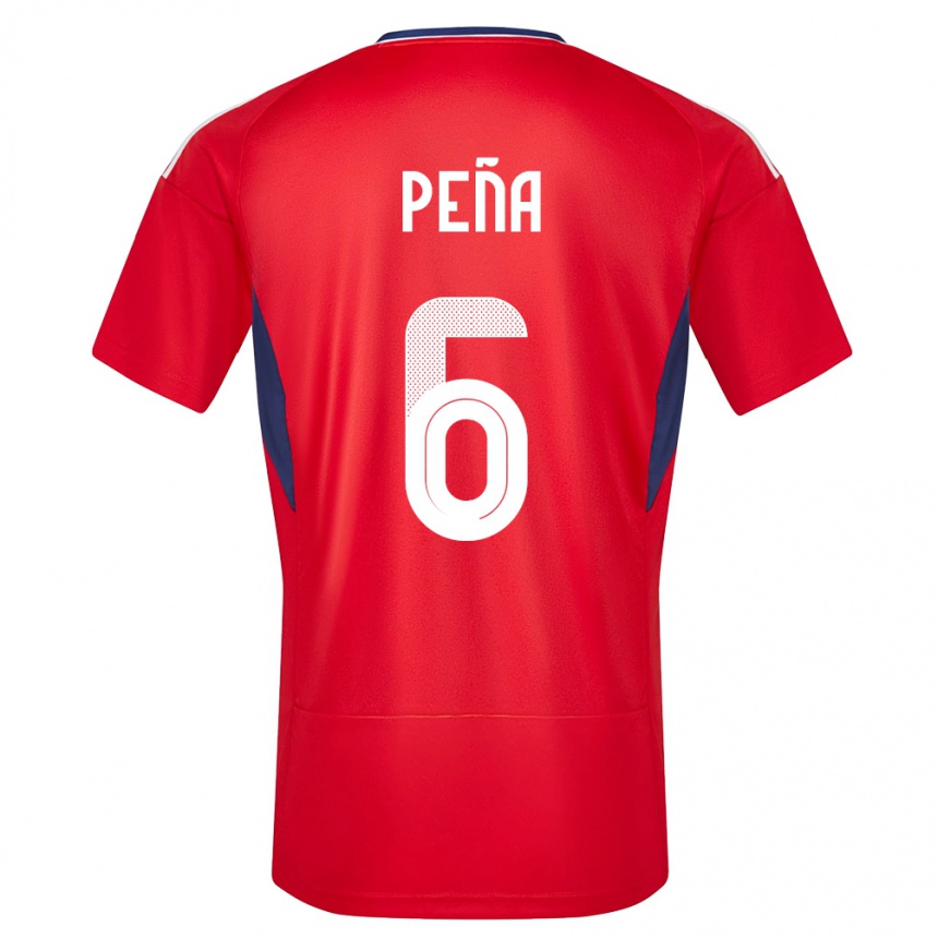 Men Football Costa Rica Ricardo Pena #6 Red Home Jersey 24-26 T-Shirt