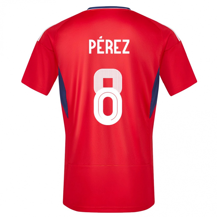 Men Football Costa Rica Creichel Perez #8 Red Home Jersey 24-26 T-Shirt