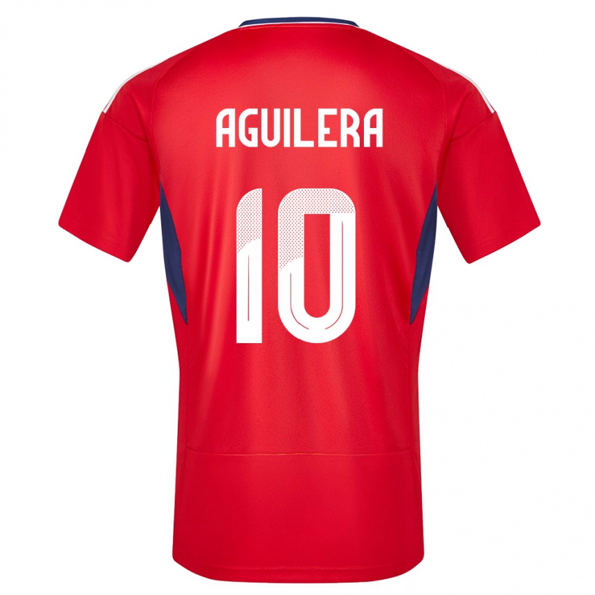 Men Football Costa Rica Brandon Aguilera #10 Red Home Jersey 24-26 T-Shirt