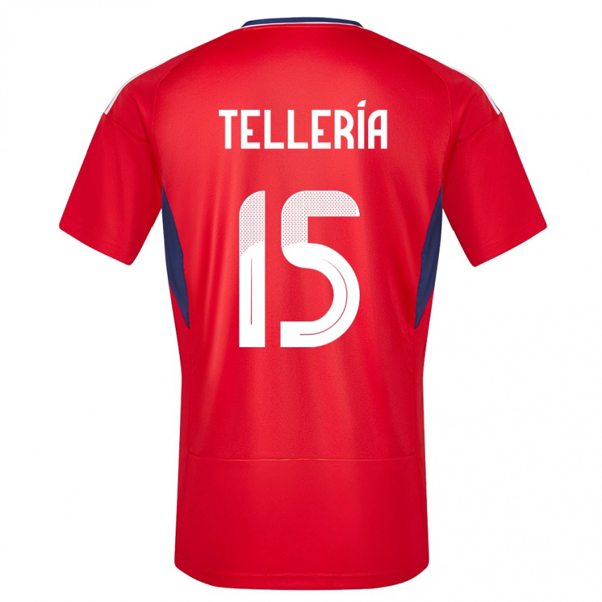 Men Football Costa Rica Jostin Telleria #15 Red Home Jersey 24-26 T-Shirt