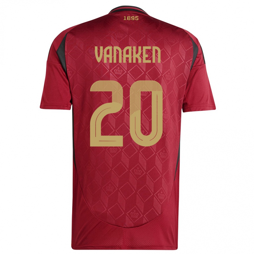 Men Football Belgium Hans Vanaken #20 Burgundy Home Jersey 24-26 T-Shirt