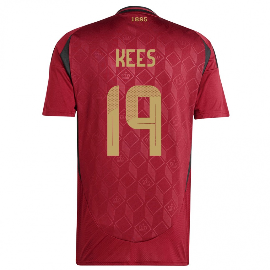 Men Football Belgium Sari Kees #19 Burgundy Home Jersey 24-26 T-Shirt