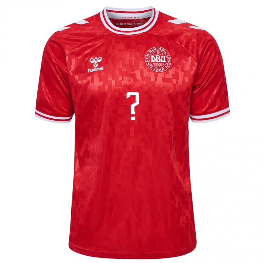 Men Football Denmark Your Name #0 Red Home Jersey 24-26 T-Shirt