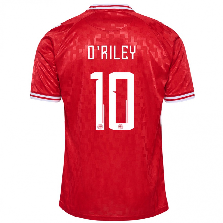 Men Football Denmark Matt O Riley #10 Red Home Jersey 24-26 T-Shirt