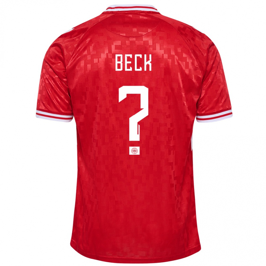 Men Football Denmark Julius Beck #0 Red Home Jersey 24-26 T-Shirt