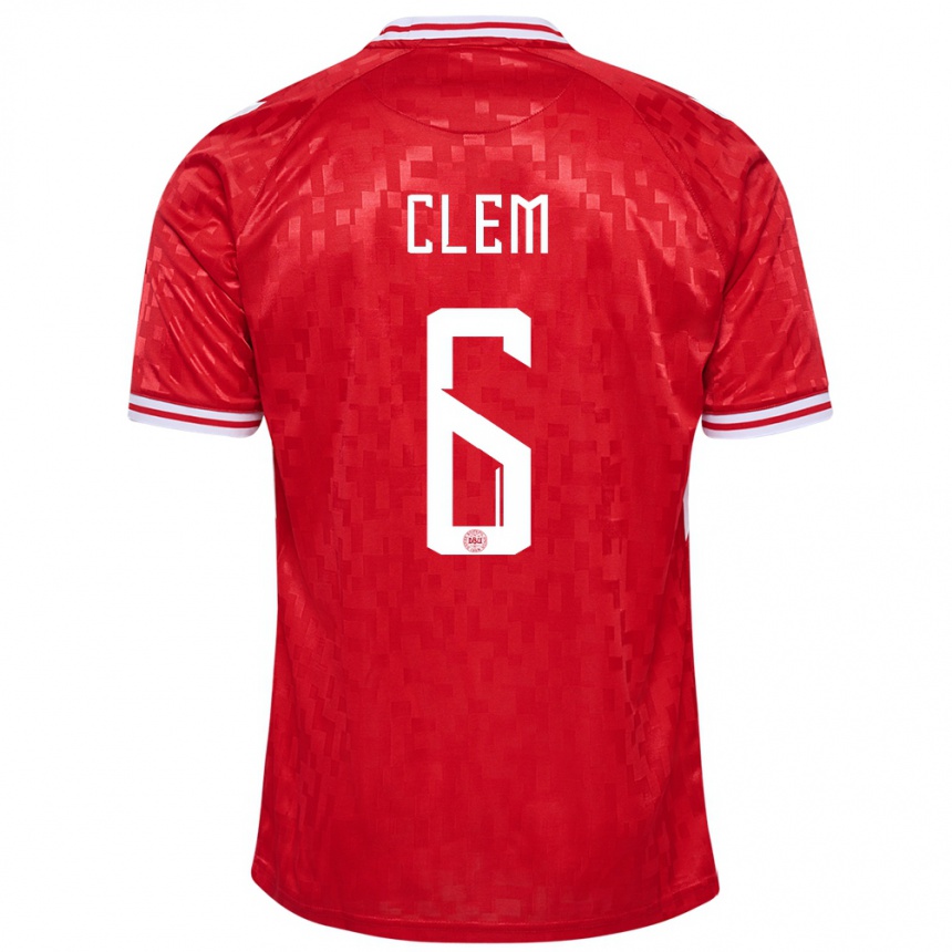 Men Football Denmark William Clem #6 Red Home Jersey 24-26 T-Shirt