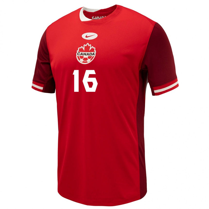 Men Football Canada Janine Beckie #16 Red Home Jersey 24-26 T-Shirt