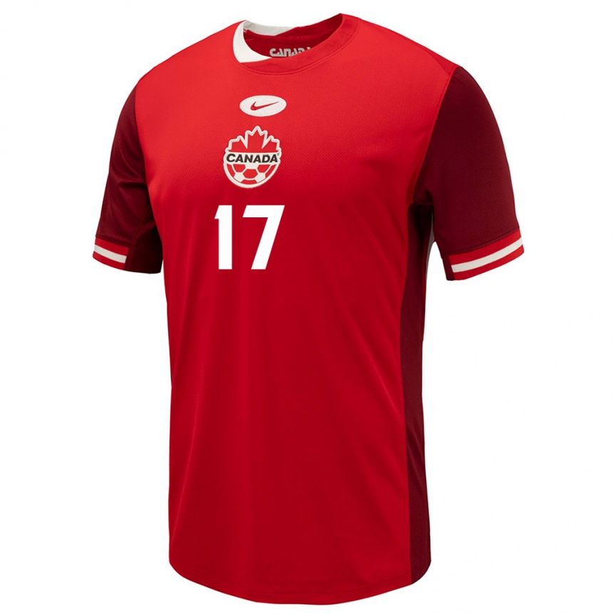 Men Football Canada Jessie Fleming #17 Red Home Jersey 24-26 T-Shirt