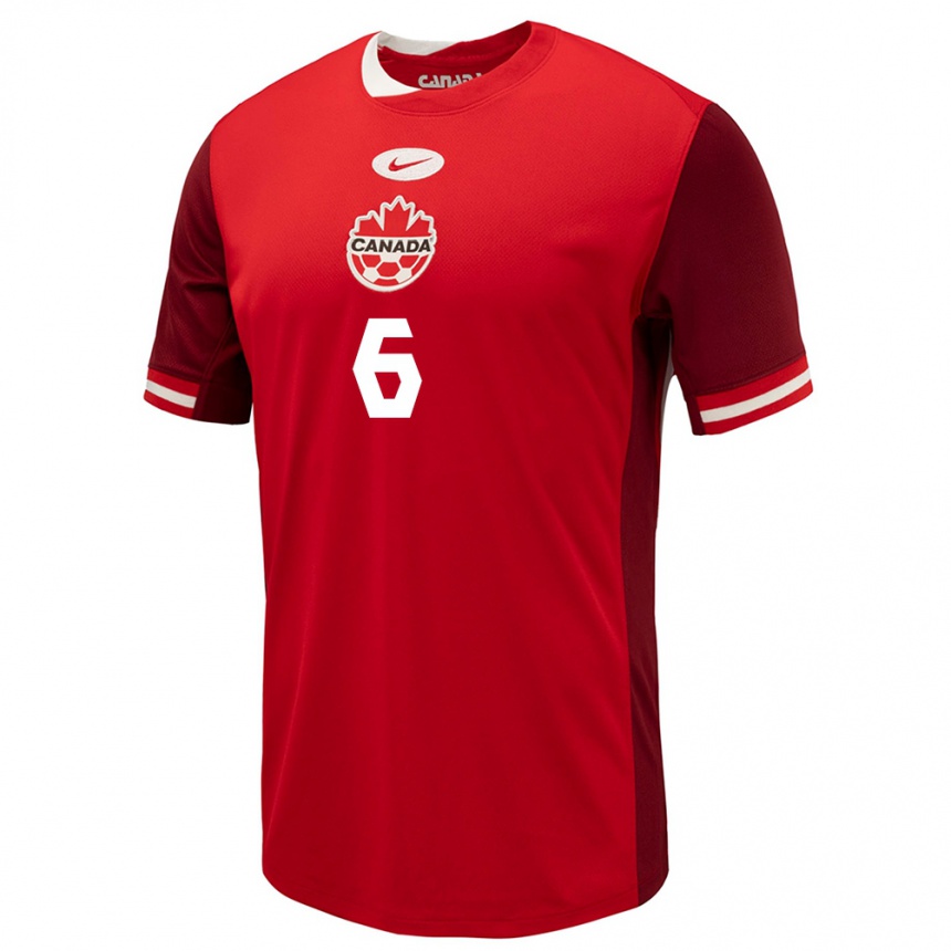 Men Football Canada Deanne Rose #6 Red Home Jersey 24-26 T-Shirt