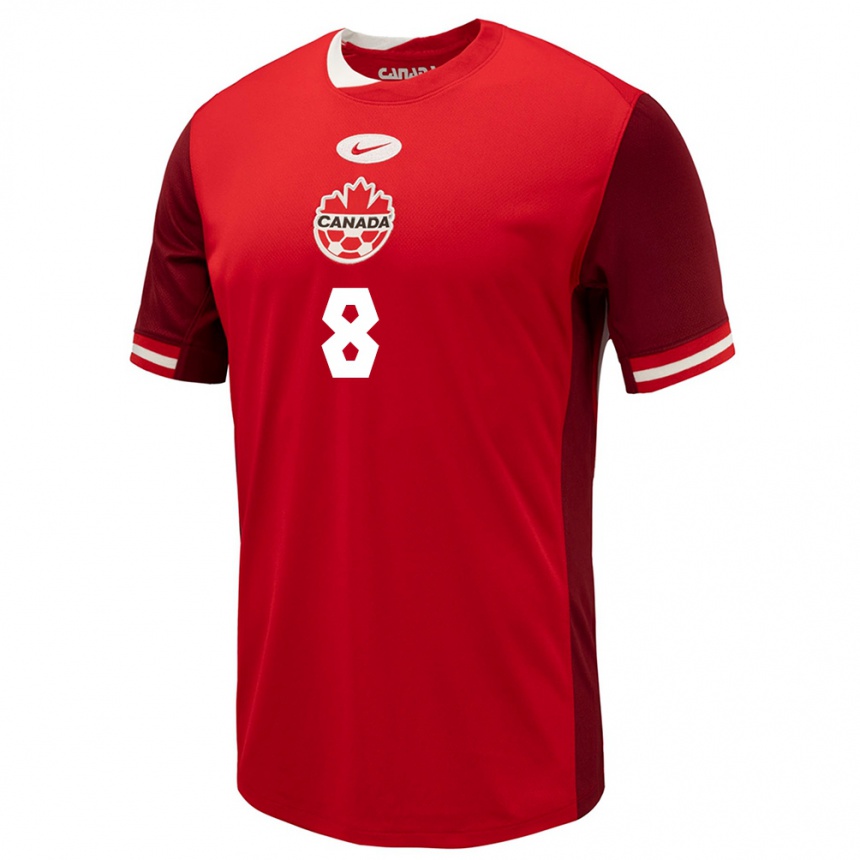 Men Football Canada Jeevan Badwal #8 Red Home Jersey 24-26 T-Shirt