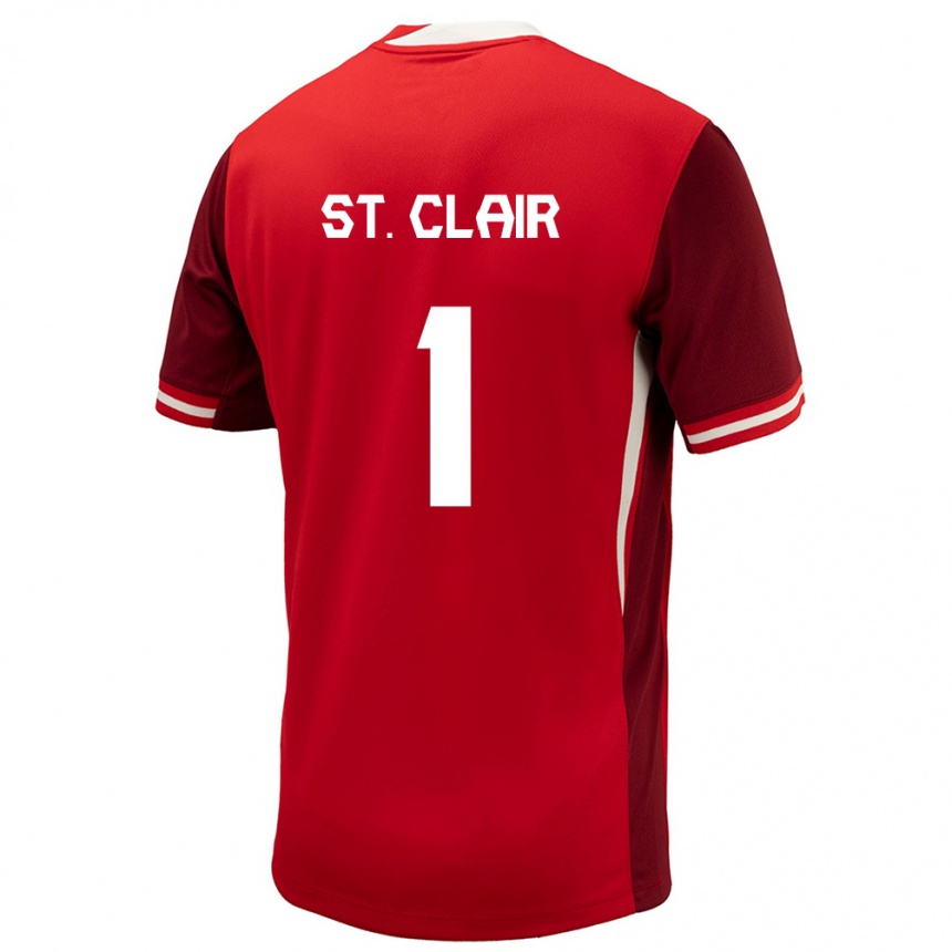 Men Football Canada Dayne St Clair #1 Red Home Jersey 24-26 T-Shirt