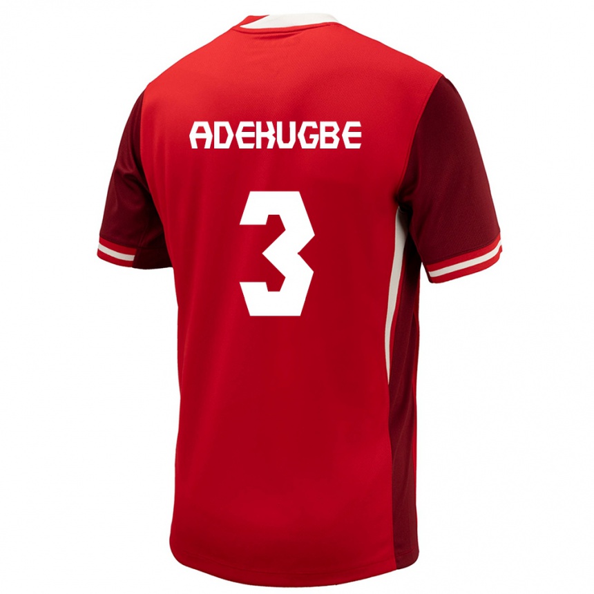 Men Football Canada Samuel Adekugbe #3 Red Home Jersey 24-26 T-Shirt