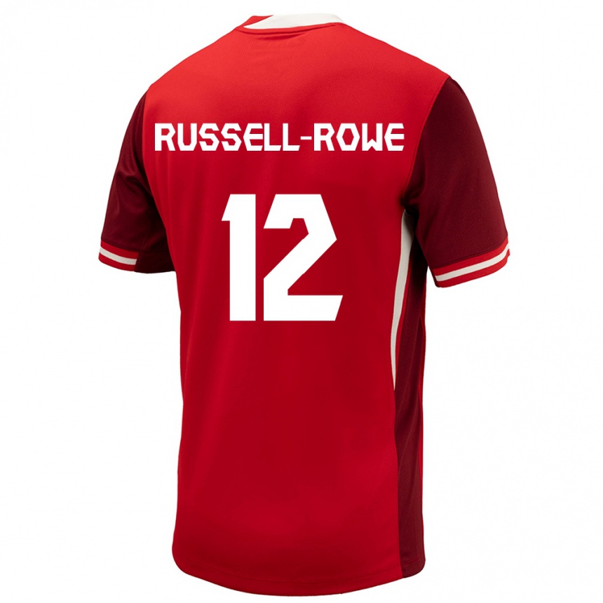 Men Football Canada Jacen Russell-Rowe #12 Red Home Jersey 24-26 T-Shirt