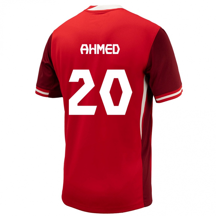 Men Football Canada Ali Ahmed #20 Red Home Jersey 24-26 T-Shirt